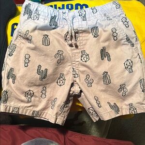 Cream Cactus Print Shorts